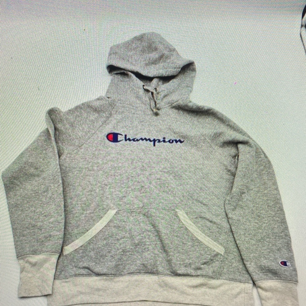 Champion Heather Gray Hoodie with Logo